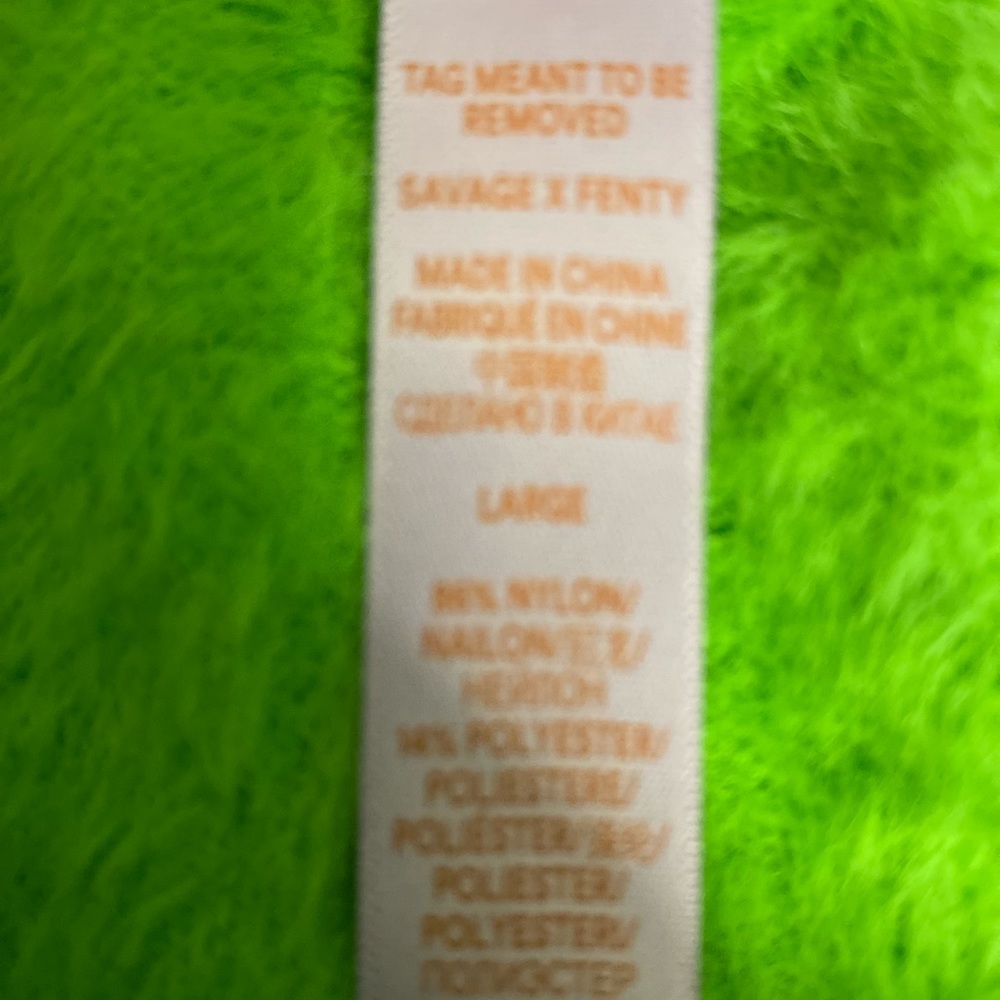 Fenty green fuzzy shorts